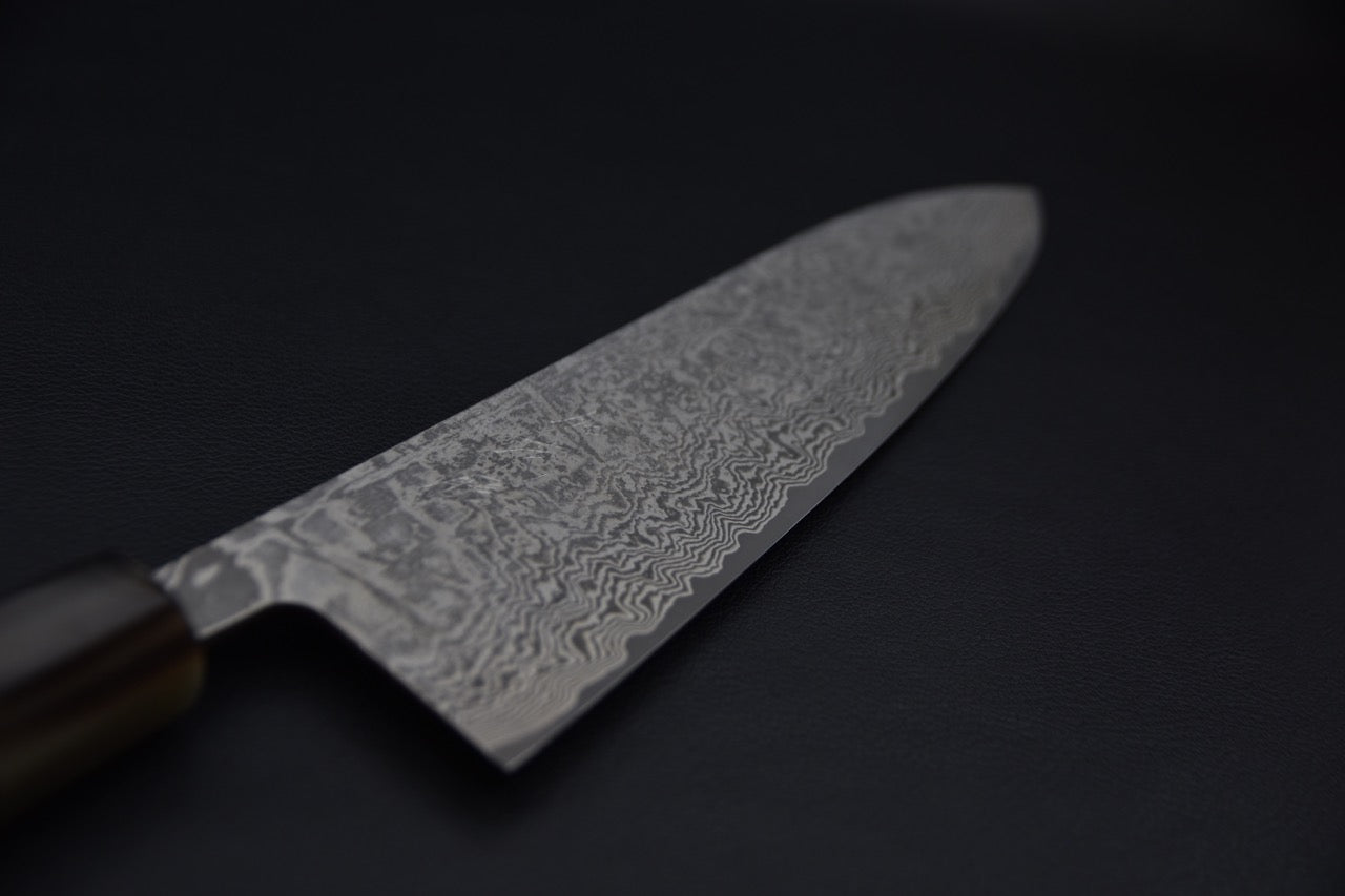Shiro Kamo SG2 Damascus Kurozome Gyuto 240mm Ebony
