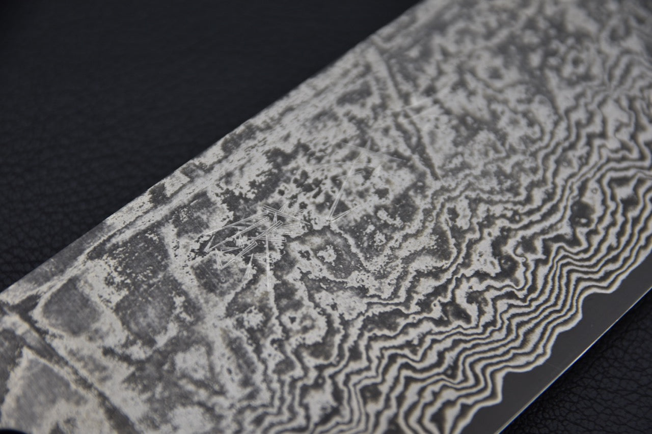 Shiro Kamo SG2 Damascus Kurozome Gyuto 240mm Ebony