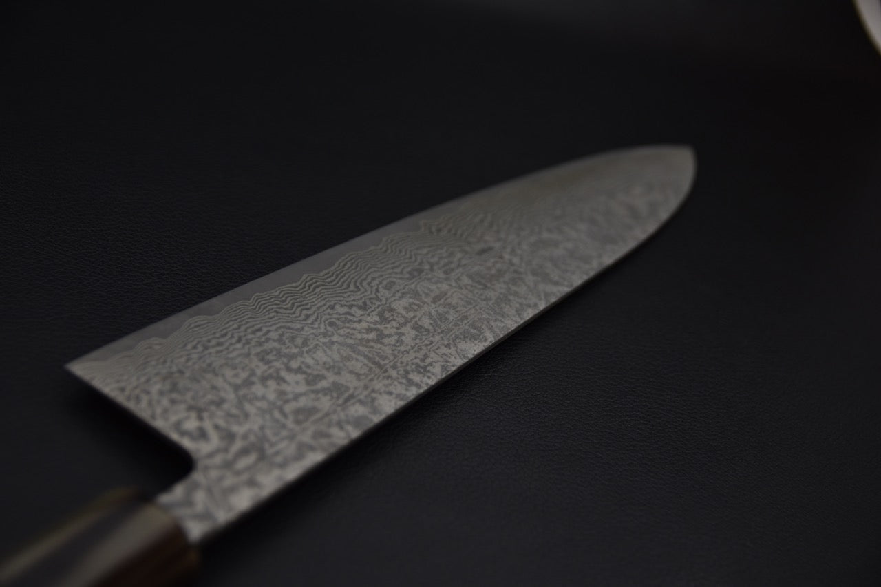 Shiro Kamo SG2 Damascus Kurozome Gyuto 240mm Ebony