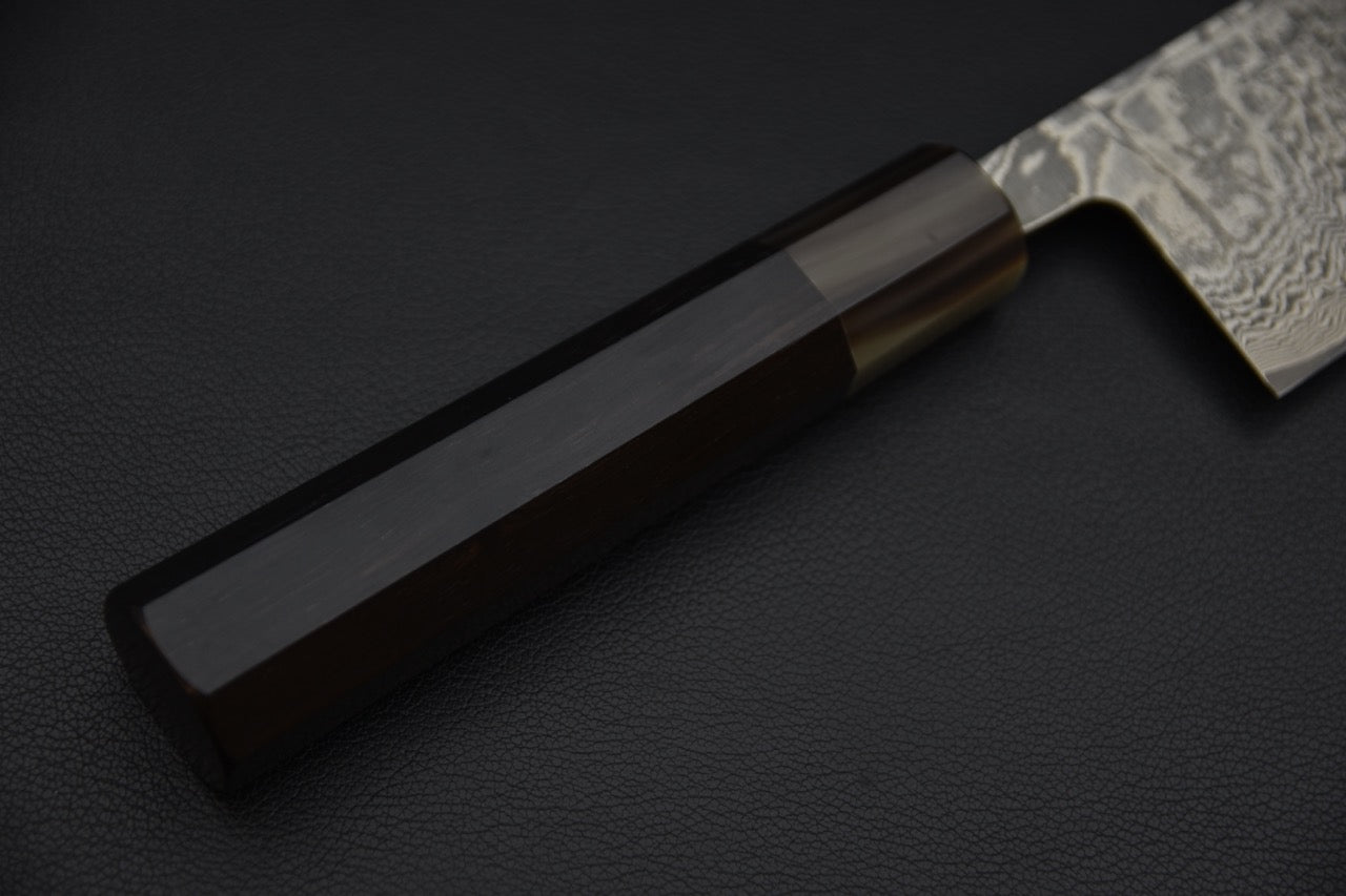 Shiro Kamo SG2 Damascus Kurozome Gyuto 240mm Ebony