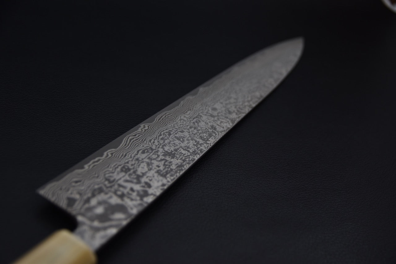 Shiro Kamo SG2 Damascus Kurozome Sujihiki 270mm Ébène