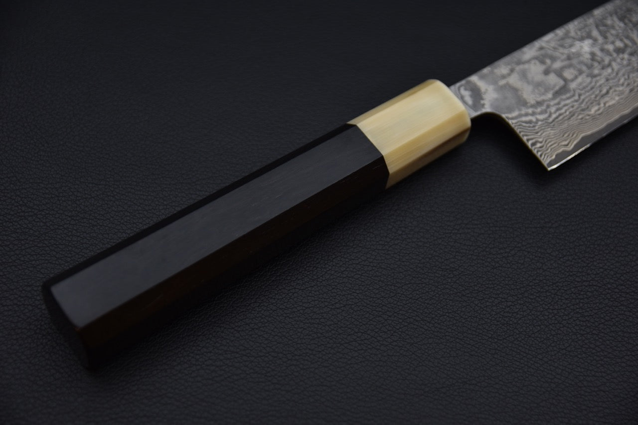 Shiro Kamo SG2 Damascus Kurozome Sujihiki 270mm Ébène