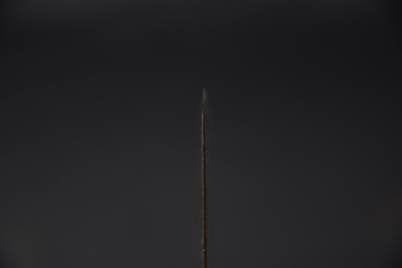 Vue de l'épaisseur de la lame du couteau japonais Takeda NAS Couperet Chinois Petit — Stay Sharp Montréal.