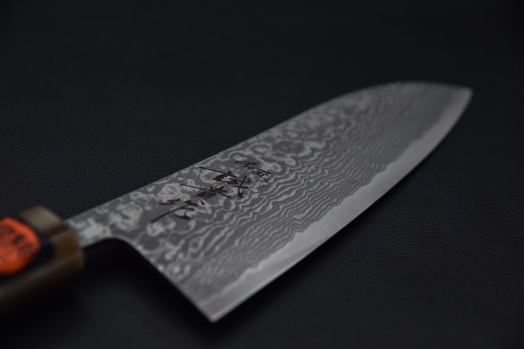 Tanaka Shigeki SG2 Damascus Santoku Ébène