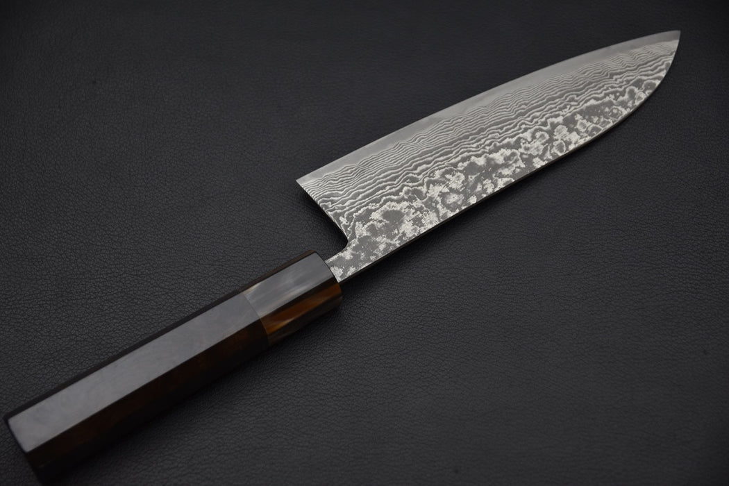 Tanaka Shigeki SG2 Damascus Santoku Ebony