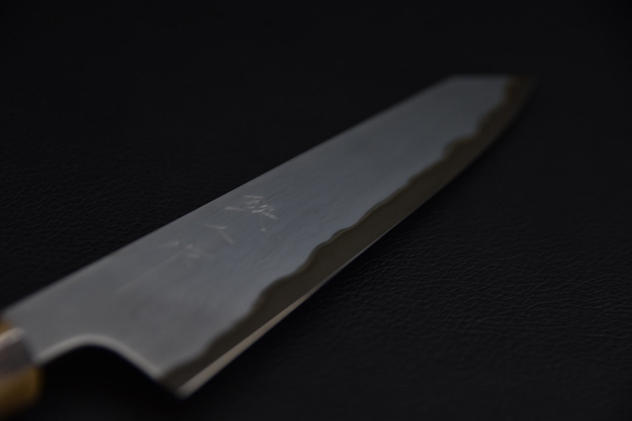 Tetsujin Aogami #2 Metal Flow Kiritsuke Petty 165mm Taihei Macassar Ebony