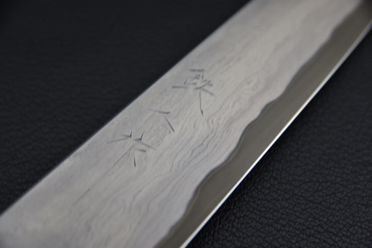 Tetsujin Aogami #2 Metal Flow Kiritsuke Petty 165mm Taihei Macassar Ebony