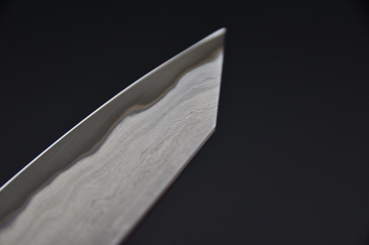 Tetsujin Aogami #2 Metal Flow Kiritsuke Petty 165mm Taihei Macassar Ebony