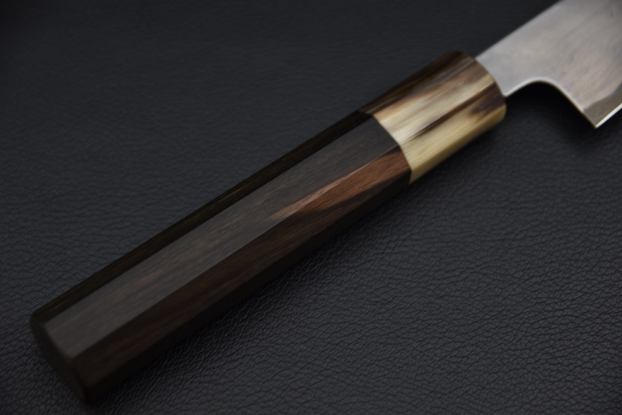 Tetsujin Aogami #2 Metal Flow Kiritsuke Petty 165mm Taihei Macassar Ebony