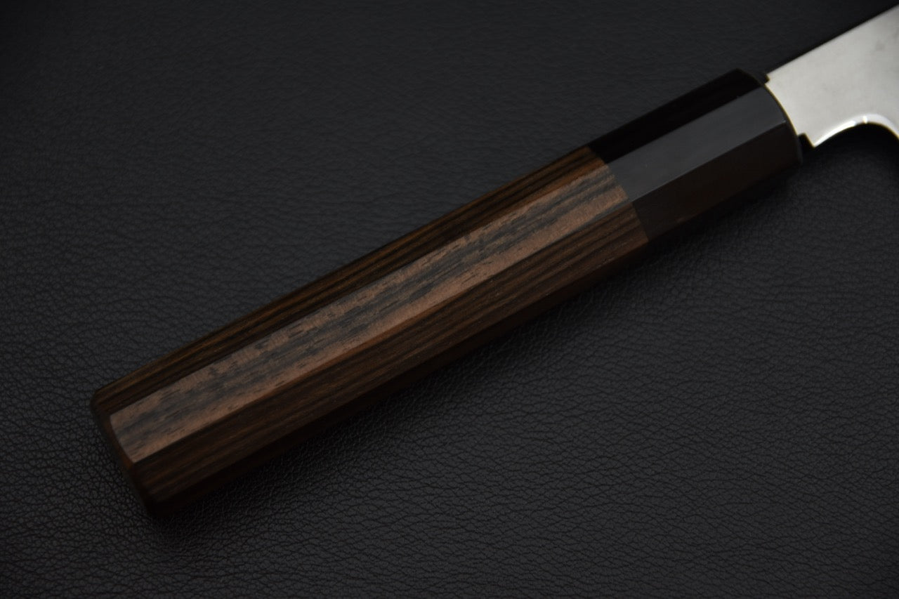 Manche octogonal en ébène de Macassar d’un couteau japonais kiritsuke gyuto — Stay Sharp Montréal