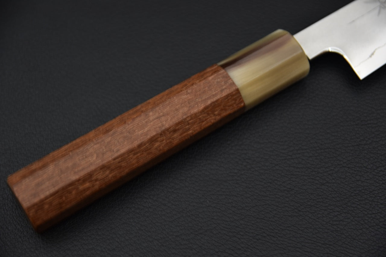 Tetsujin Ginsan Kasumi Kiritsuke Petty 165mm Lacewood