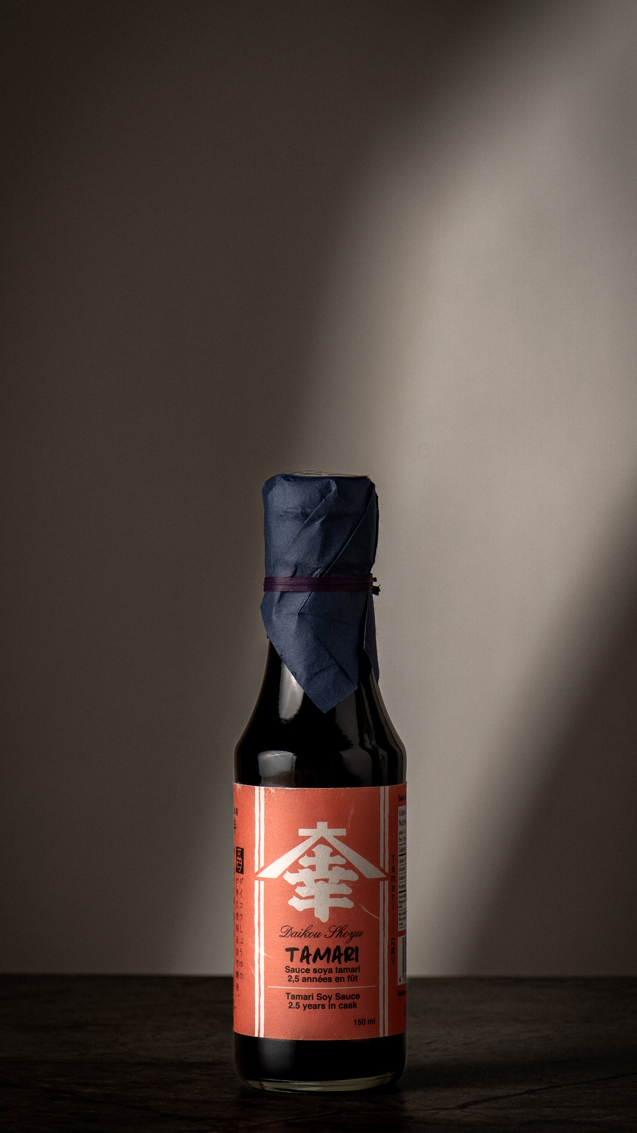 Sauce soya tamari japonaise Daikou Shoyu 150 ml, bouteille vue complète — produit du Japon