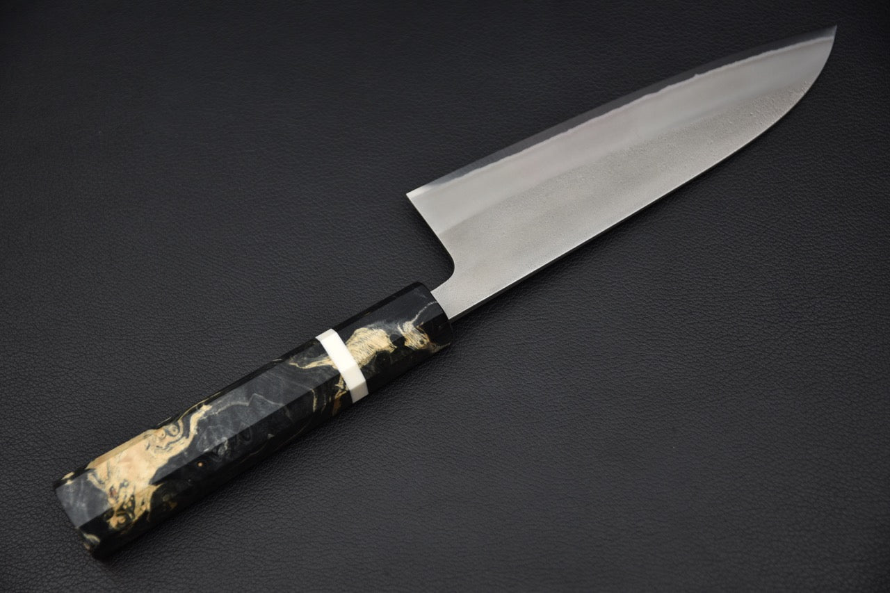 Yoshikane Shirogami #2 Nashiji Santoku Birch Wood