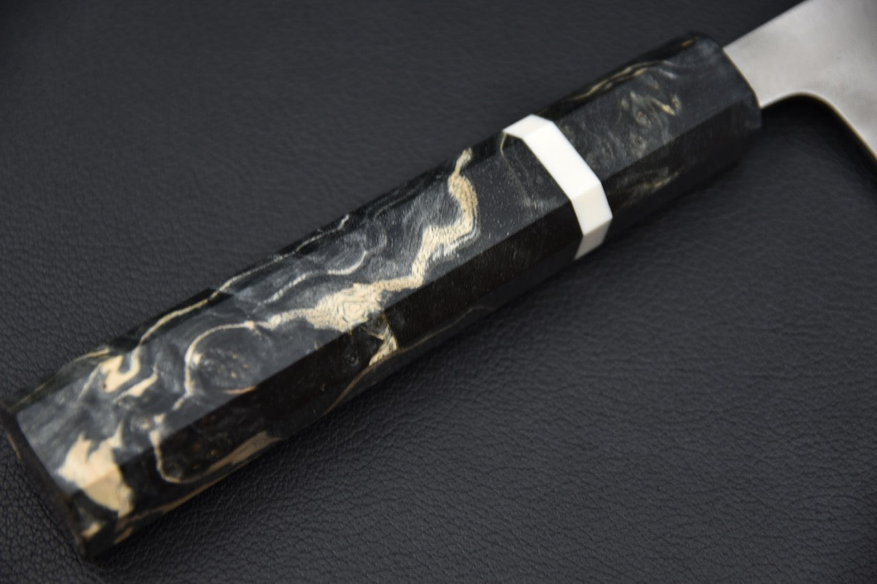 Yoshikane Shirogami #2 Nashiji Santoku Birch Wood