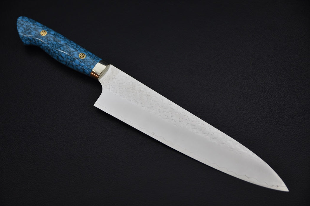 Yoshimi Kato SG2 Tsuchime Gyuto 210mm Turquoise