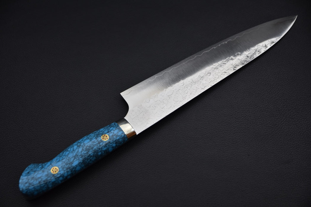 Yoshimi Kato SG2 Tsuchime Gyuto 210mm Turquoise