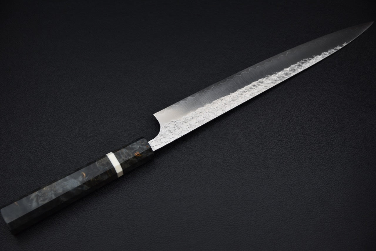 Yoshimi Kato SG2 Tsuchime Minamo Sujihiki 270mm Bouleau