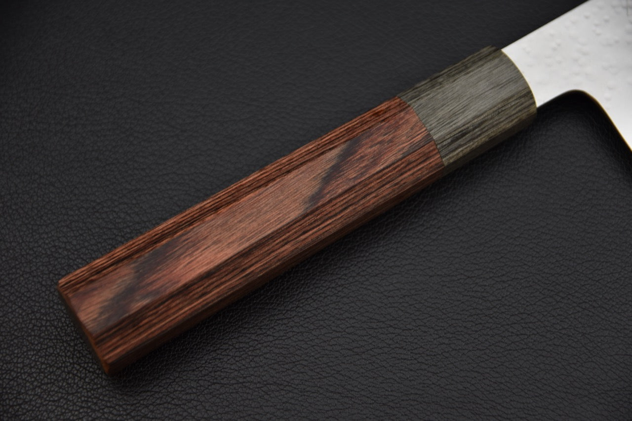 Couteau japonais bunka 180 mm — manche en matériau imitation, vue latérale