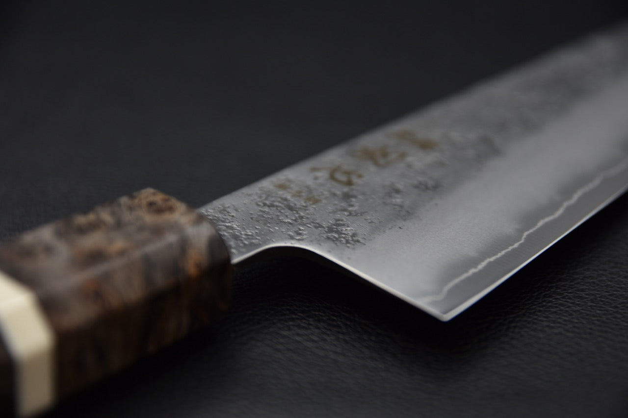 Hatsukokoro bunka Ginsan — vue du manche, couteau japonais