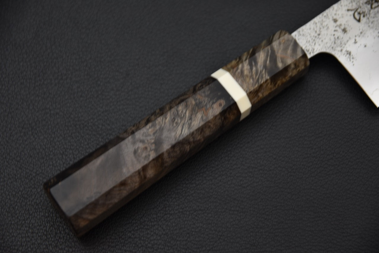 Hatsukokoro nakiri — vue du manche, couteau japonais