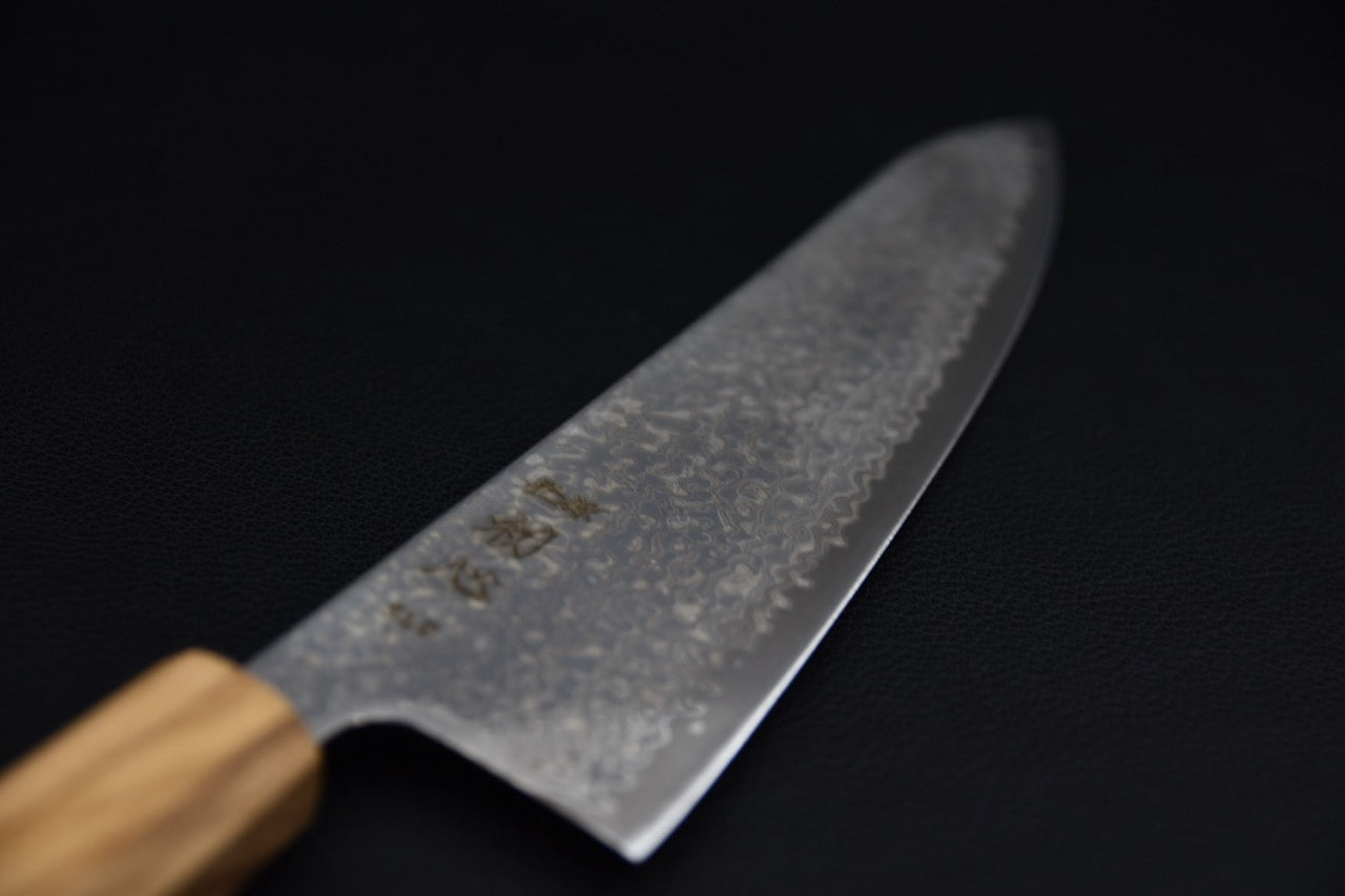 Hatsukokoro gyuto 210 mm — profil droit de la lame, couteau japonais