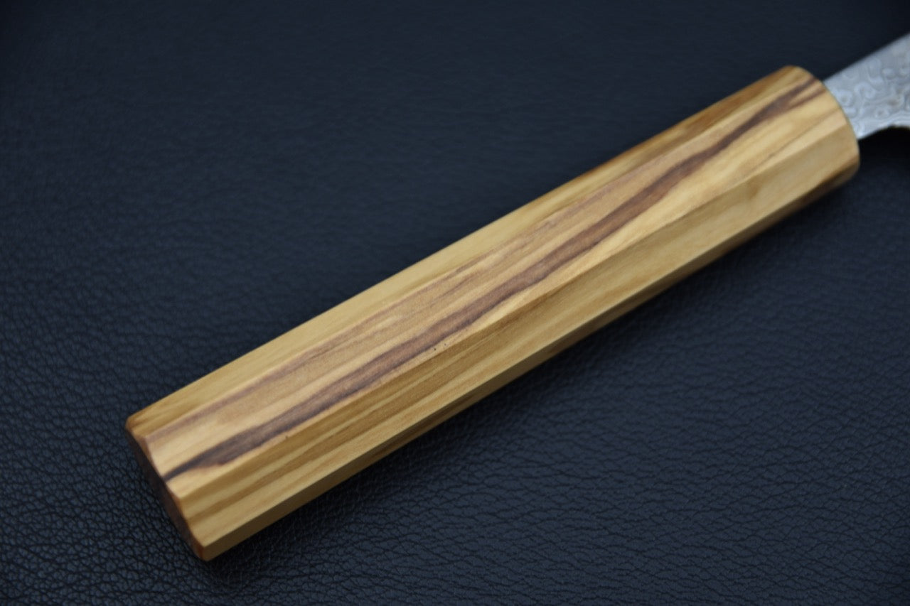 Couteau japonais petty 130 mm — jonction lame et manche, virole