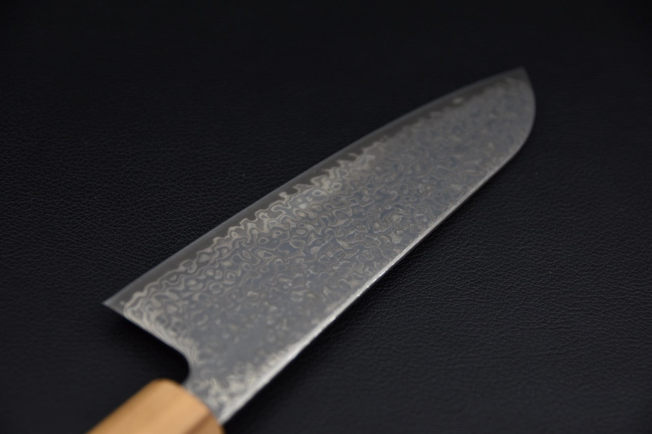 Hatsukokoro santoku SLD — détail du manche, couteau japonais