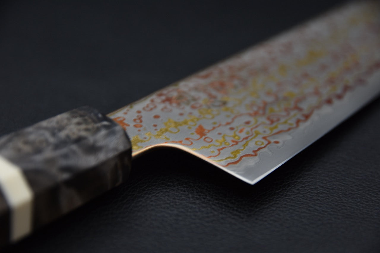 Hatsukokoro santoku couteau japonais — vue complète profil gauche