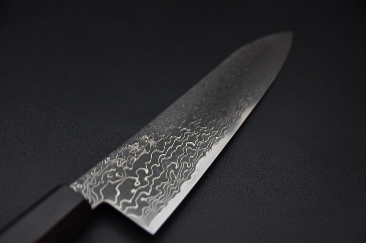 Hatsukokoro gyuto 210 mm — profil de lame, côté droit