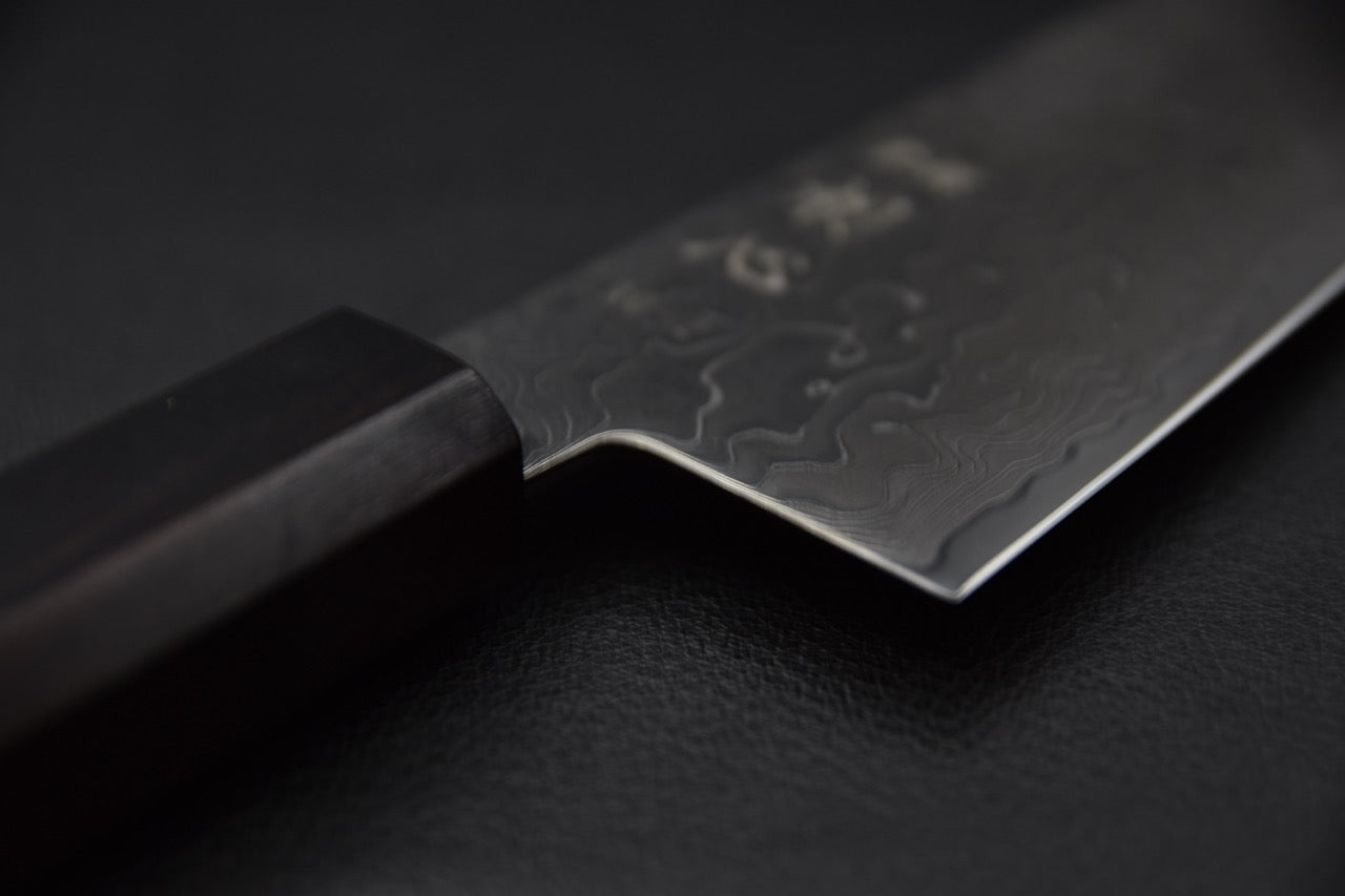 Hatsukokoro gyuto 210 mm SG2 — vue du dos de lame