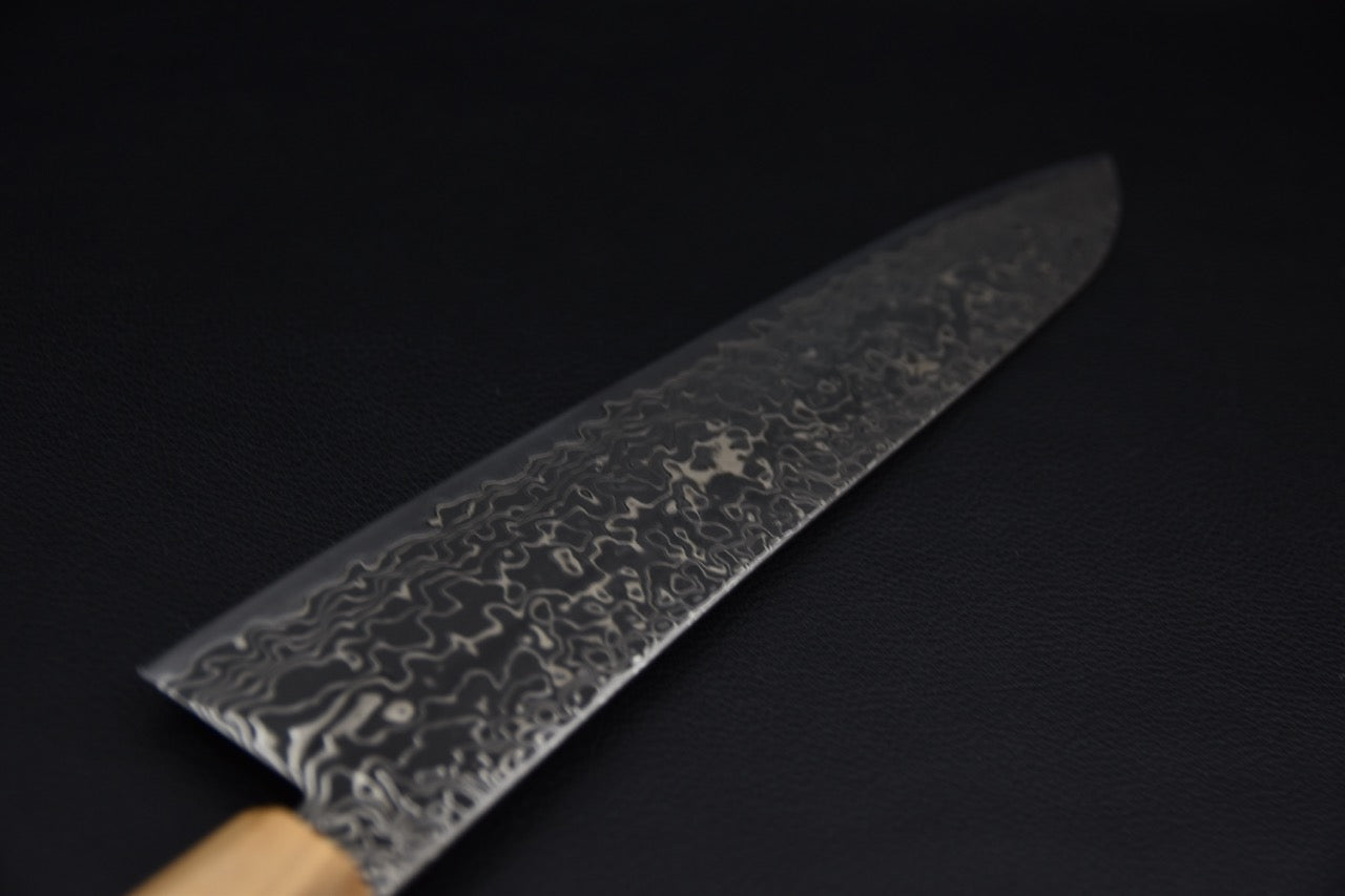 Hatsukokoro gyuto, manche wa en olivier, vue latérale