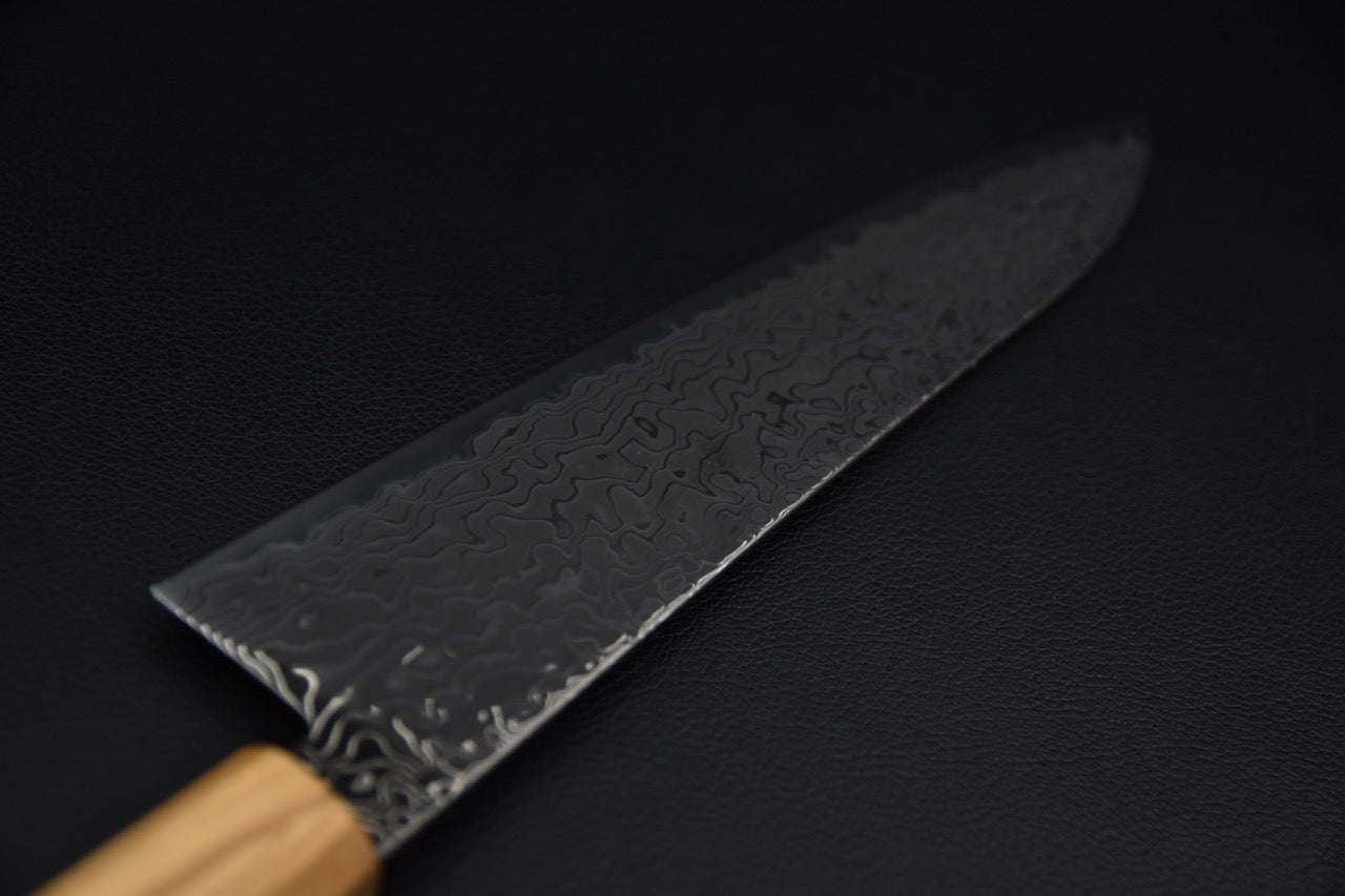 Manche wa en olivier du gyuto Hatsukokoro 240 mm — grain et teinte du bois