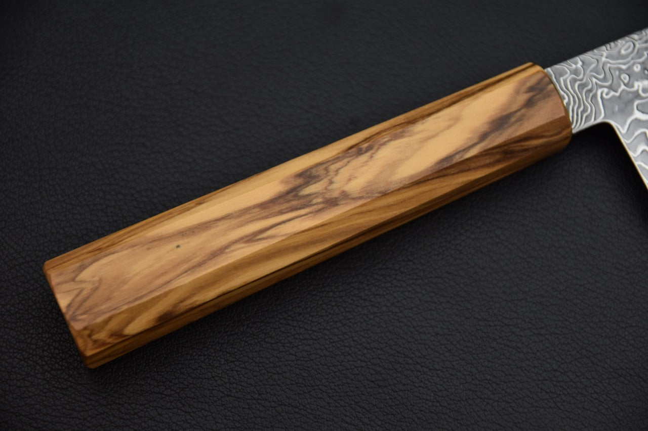 Couteau japonais kiritsuke 210 mm, profil du dos et de la hauteur de lame