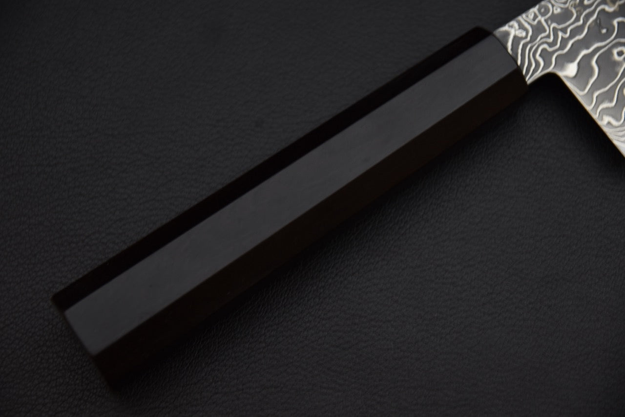 Couteau japonais kiritsuke, jonction entre la lame et le manche