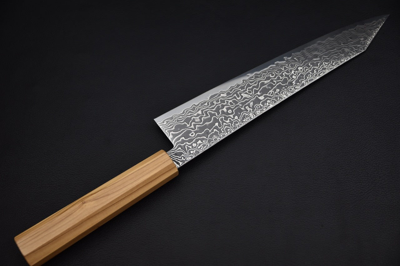 Couteau japonais kiritsuke, manche en olivier