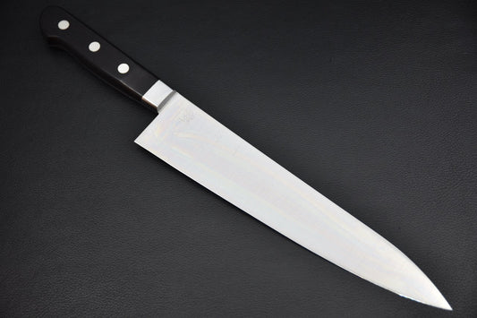 Hitohira gyuto 240 mm manche pakka — vue complète couteau japonais