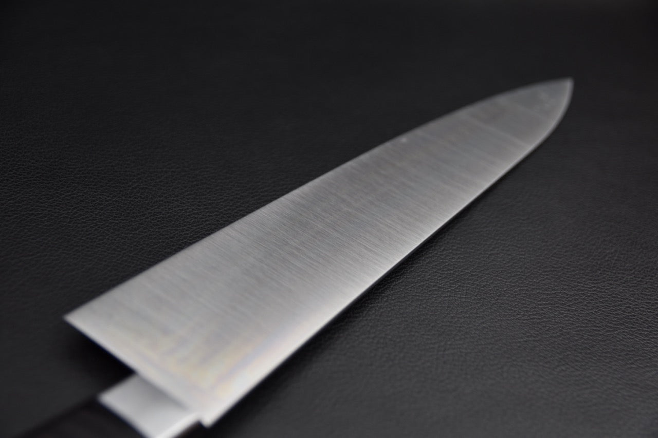 Gyuto 240 mm manche pakka — détail de la jonction lame-manche