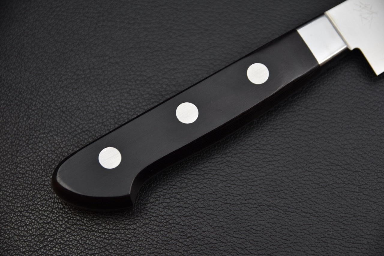 Hitohira petty 210 mm — jonction lame et manche, couteau japonais