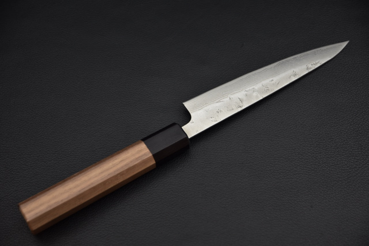Hitohira petty 135 mm couteau japonais — vue complète côté manche, profil de la lame