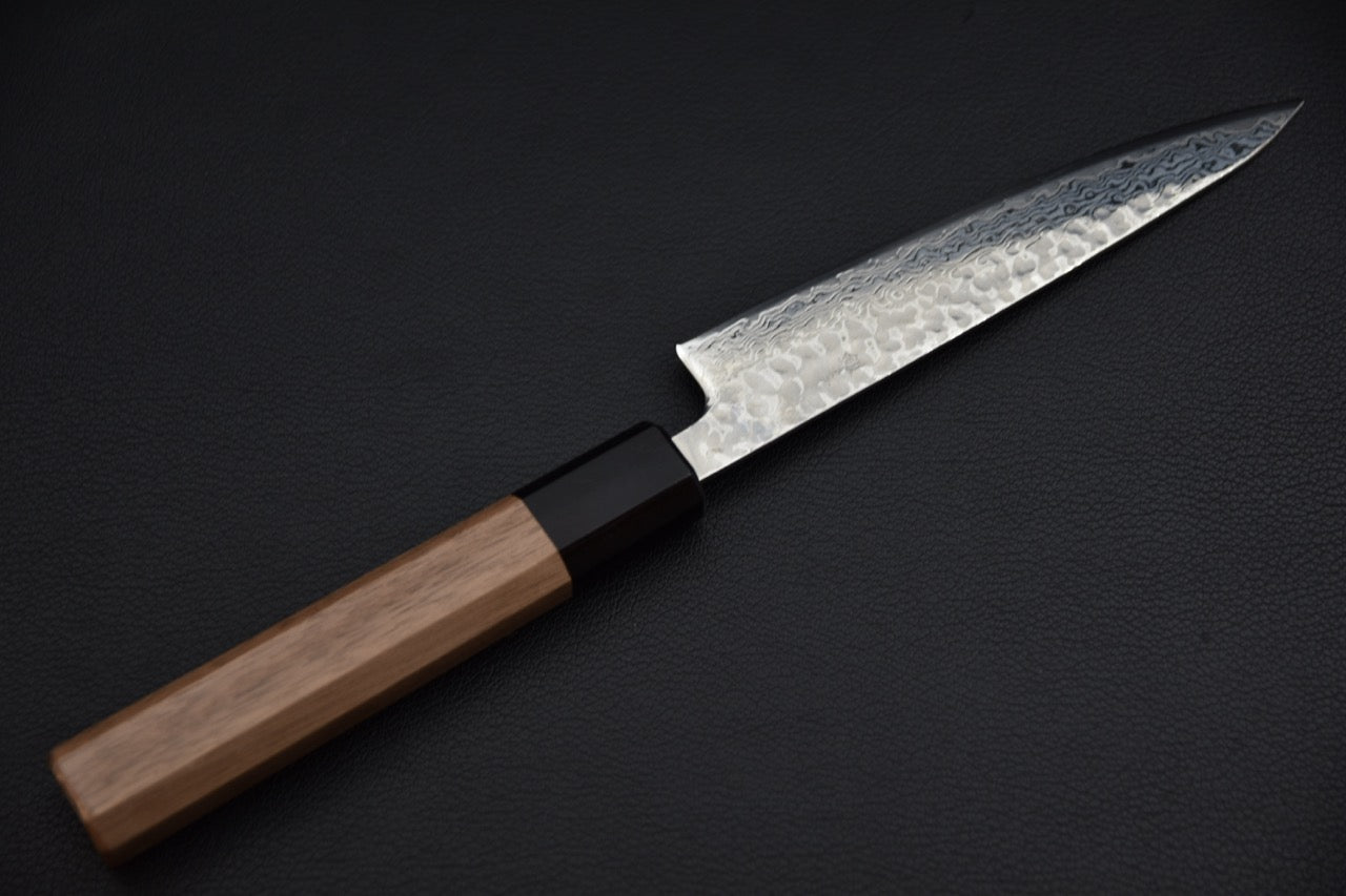 Hitohira petty 135 mm couteau japonais — vue complète de profil, côté lame visible