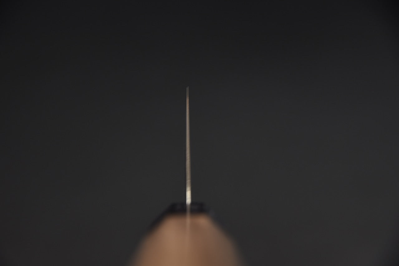 hitohira-futana-s3-tsuchime-damascus-santoku-170mm-noyer_9.jpeg,Hitohira Futana S3 Tsuchime Damascus Santoku 170mm Noyer - vue 9
