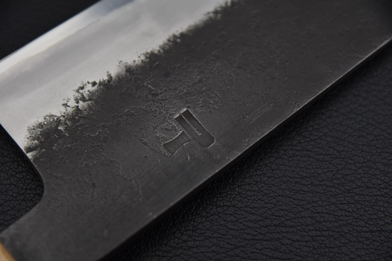 Hitohira bunka 180 mm — jonction lame et manche, couteau japonais