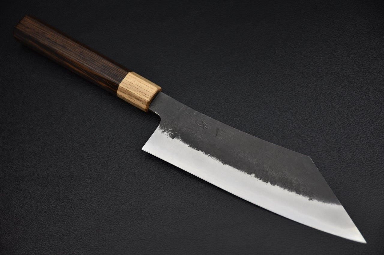 Couteau japonais 180 mm Shirogami #2 finition nashiji — vue complète