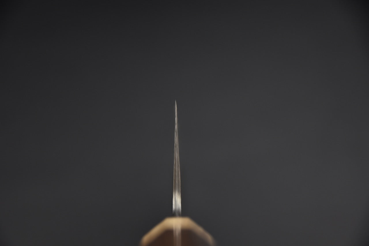 Nakiri couteau japonais — vue du talon et de la jonction manche-lame