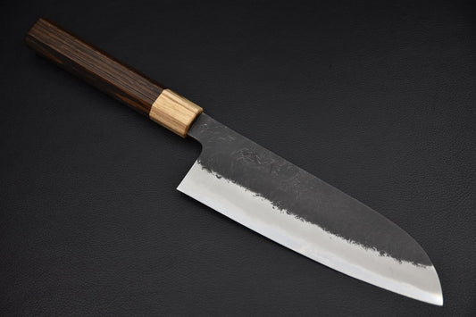 Couteau japonais santoku 180 mm Shirogami #2 — vue complète, profil droit