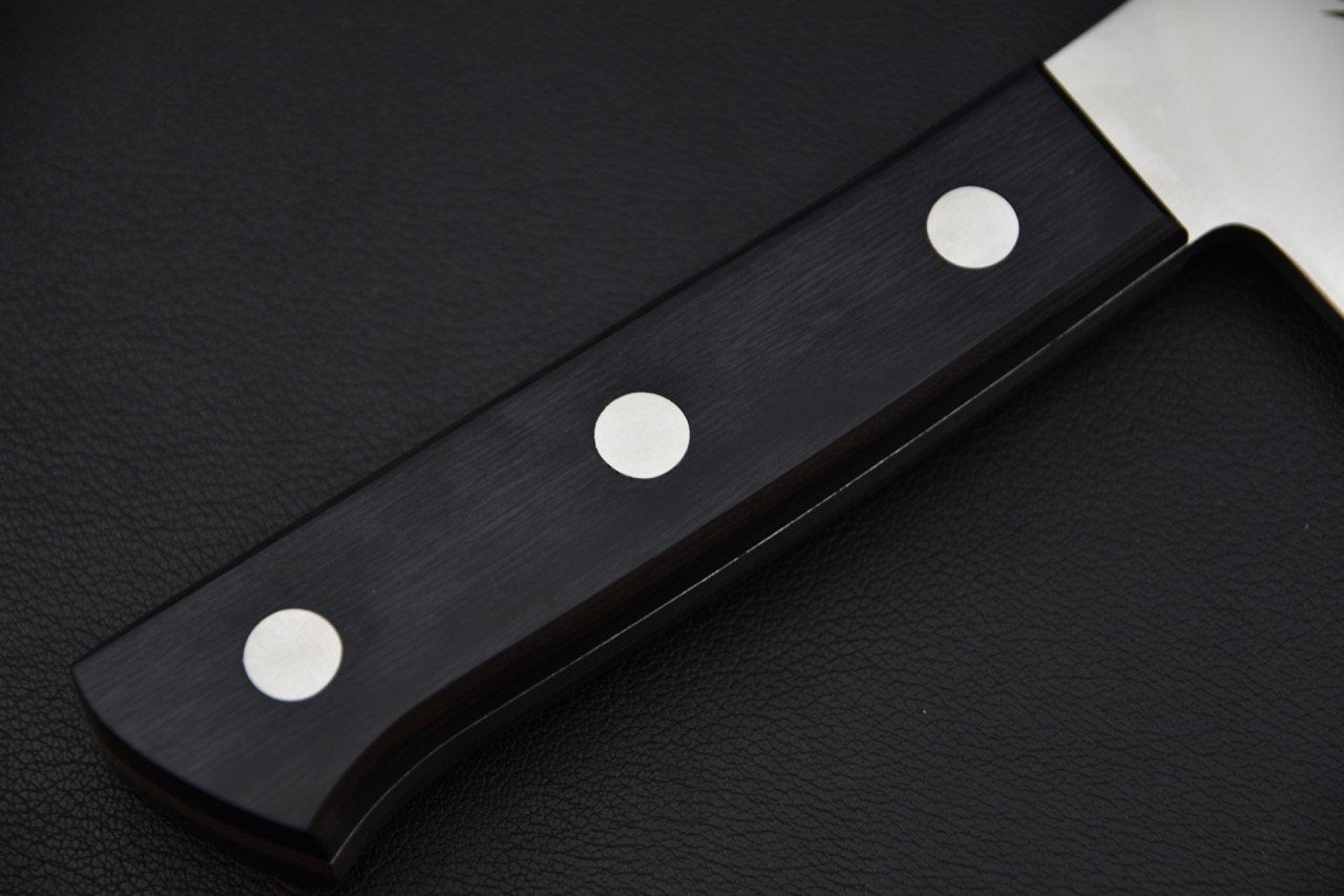 Poignée de couteau japonais avec trois rivets métalliques