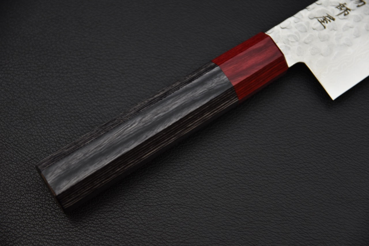 Couteau japonais gyuto — manche Pakka, vue de dessus