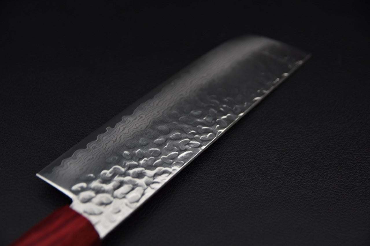 Nakiri VG10 tsuchime — vue du manche et de la jonction avec la lame