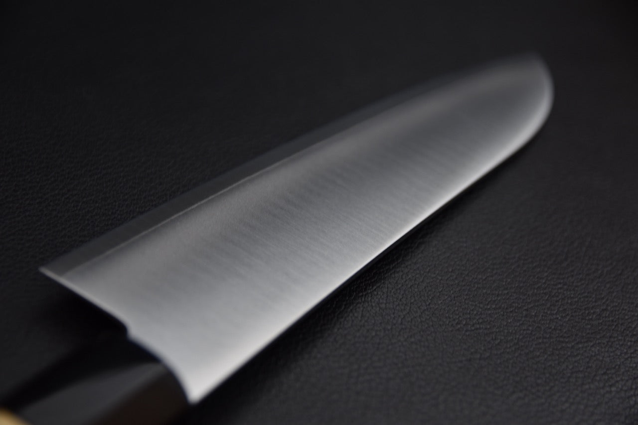 Santoku Hitohira 180 mm — manche wa en magnolia, vue latérale