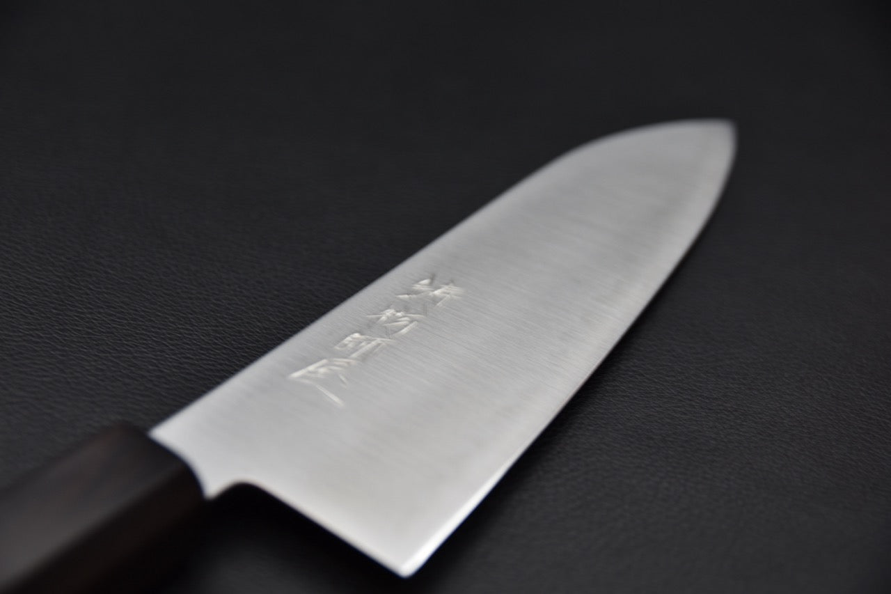 Hitohira santoku en V-Toku2 — profil de lame, couteau japonais